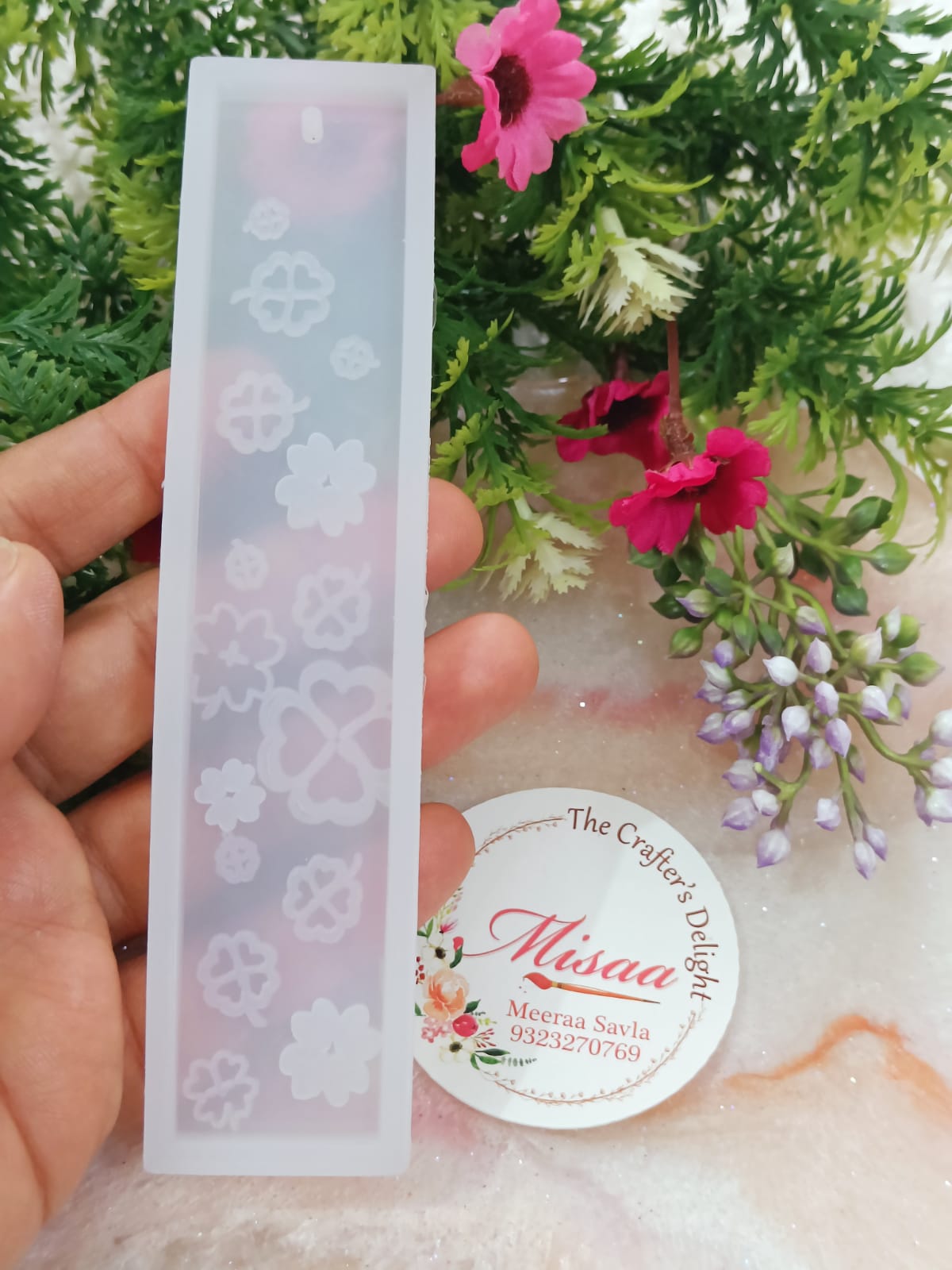 Flower Textured Bookmark Mould Misaa flower-textured-bookmark-mould-misaa